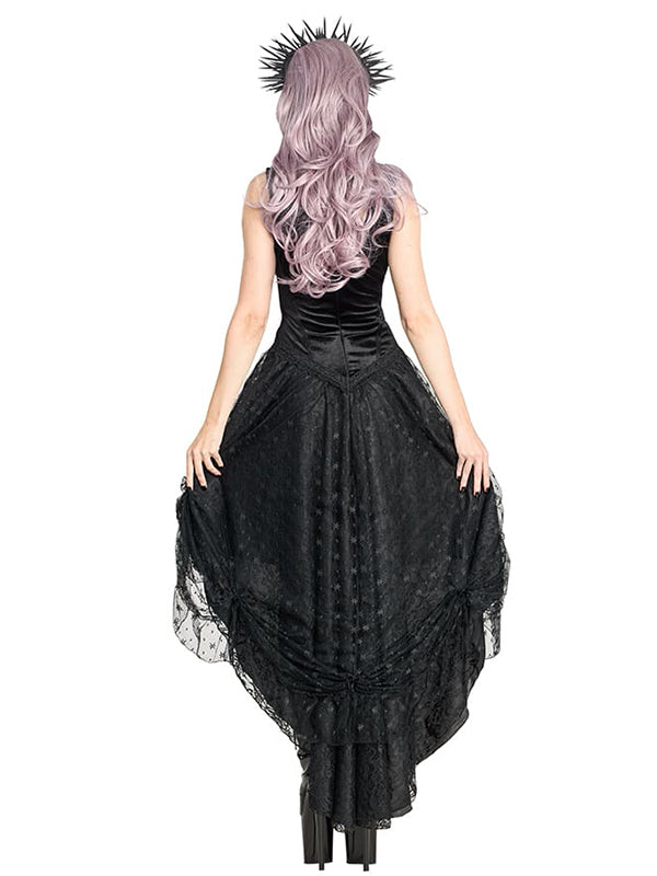 YINGWIN Sexy Gotisch Jurk voor Dames, Halloween Kostuum, Lange Mouwen, V- Hals, Samten Jurk, Elegante Afstudeerjurk, Cocktailjurk, zwart, L YINGWIN Sexy Gotisch Jurk voor Dames, Halloween Kostuum, Lange Mouwen, V- Hals, Samten Jurk, Elegante Afstudeerjurk, Cocktailjurk, zwart, L