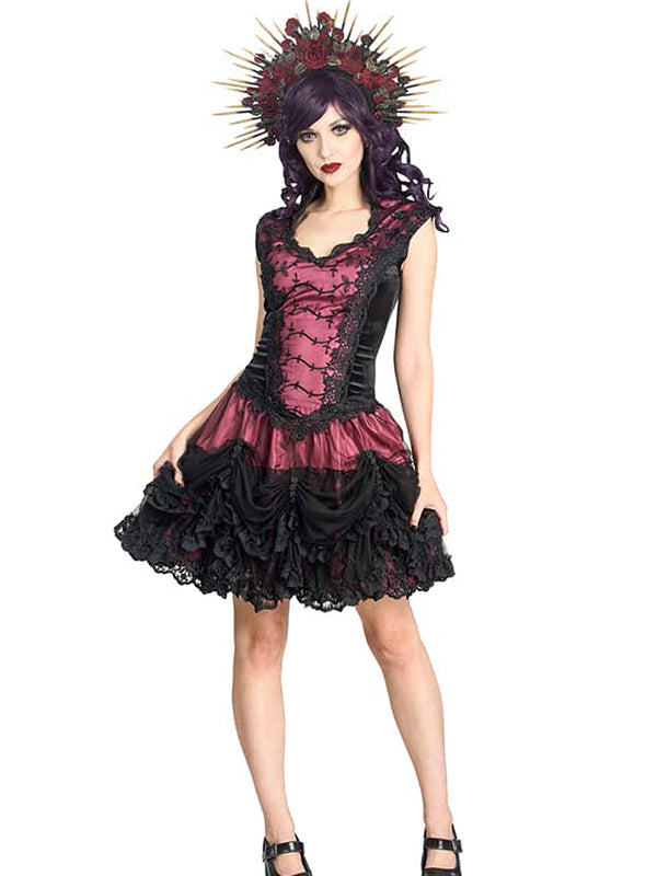 Lina Gothic Dress Old Rose Sinister - DivineDarkness- Online shop voor Alternatieve en Gothic Kleding! Lina Gothic Dress Old Rose Sinister - DivineDarkness- Online shop voor Alternatieve en Gothic Kleding!