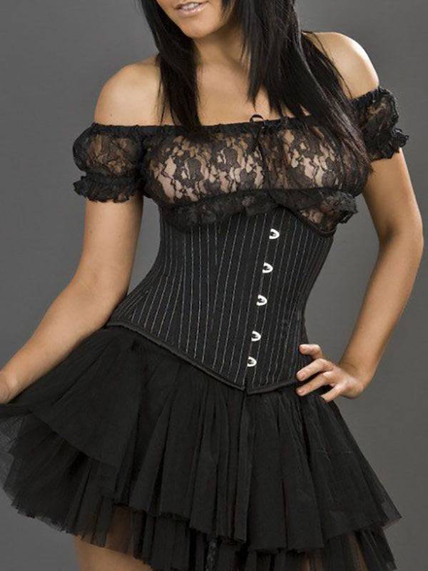 Zaleau Victoriaanse korsettops voor dames, Halloween-kostuum, gothic, kant, verstelbare bustier, XS-6XL, roze rood, XS Zaleau Victoriaanse korsettops voor dames, Halloween-kostuum, gothic, kant, verstelbare bustier, XS-6XL, roze rood, XS